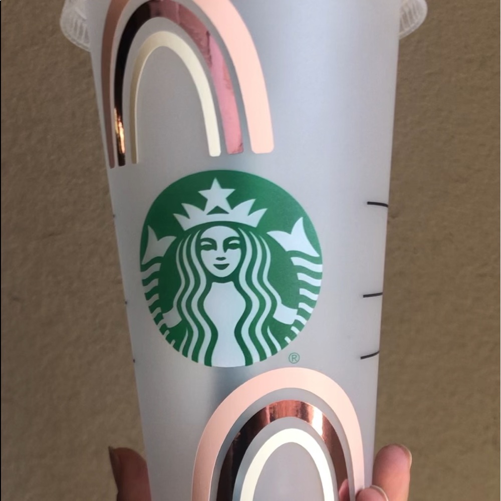 Boho rainbows Starbucks reusable cold cup custom - Picture 3 of 3